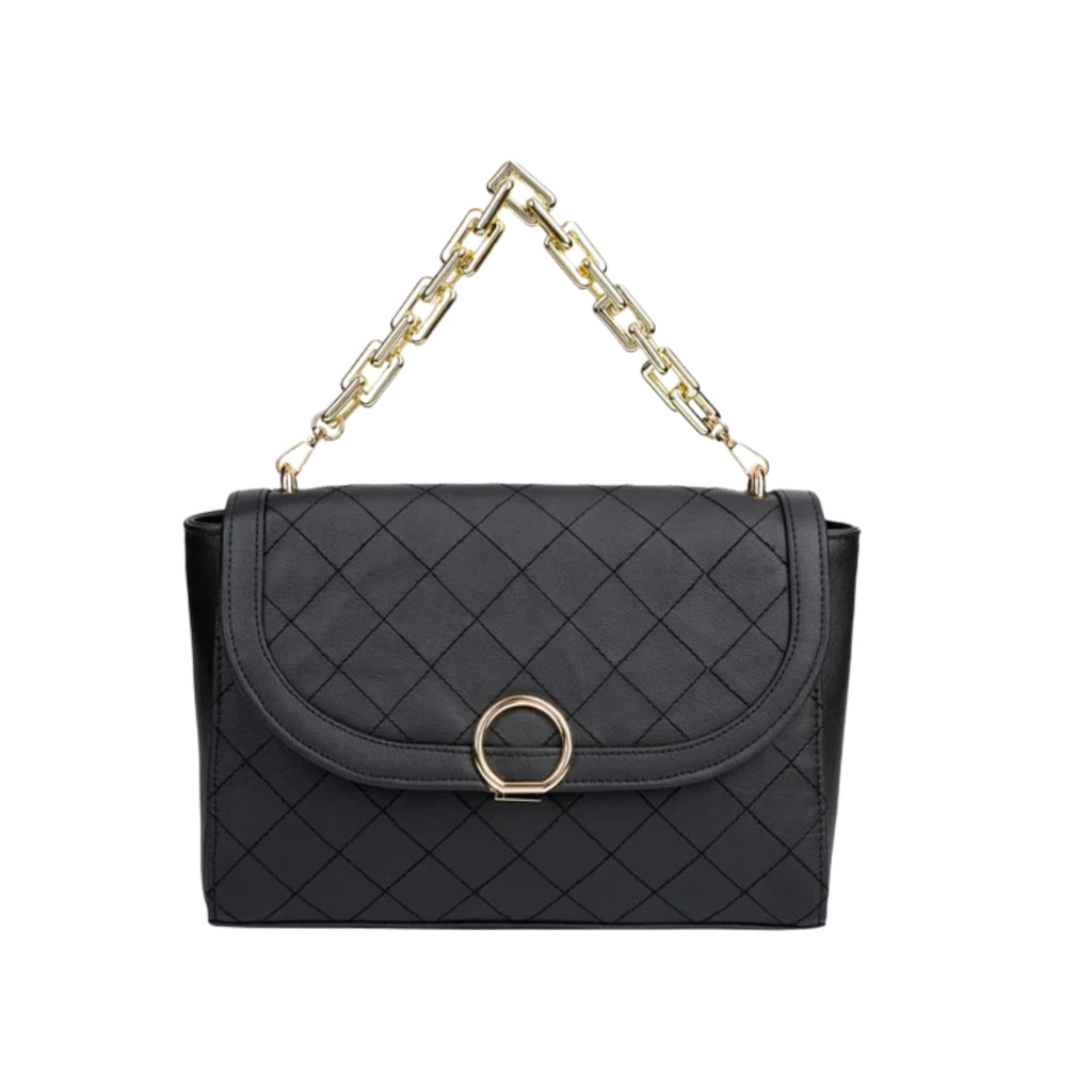 Black Stitched Handbag