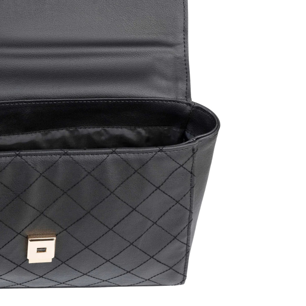 Black Stitched Handbag women