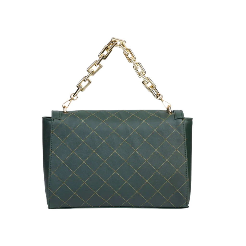 Green Stitched Women Handbag