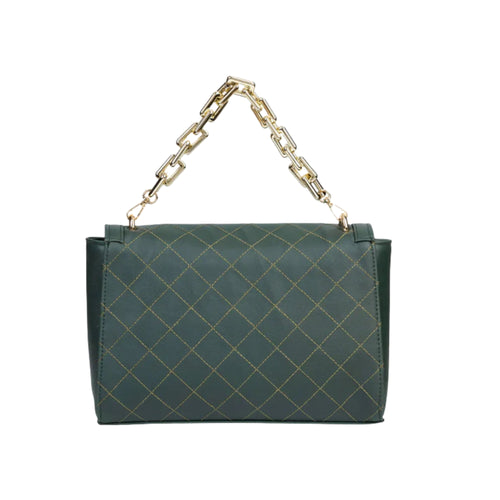 Green Stitched Women Handbag