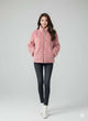Women’s Soft Pink Faux Fur Winter Jacket – Zip-Up Warm Coat